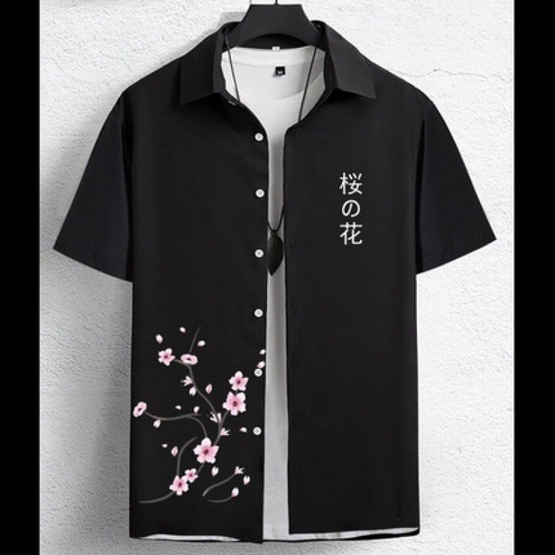 Men'S Fashion Trend Hawaiian Short-Sleeved Shirt Gradient Color 3D Digital Printing Shirt - Image 1